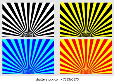 Rays - abstract striped background - vector set