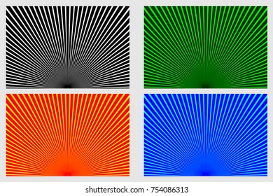 Rays - abstract striped background - vector set