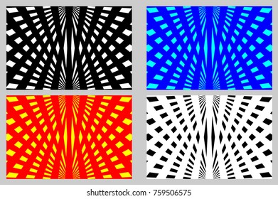 Rays - abstract striped background - vector set