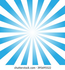 Rays background.  Blue shiny background. Sunburst abstract texture. Vector illustration.