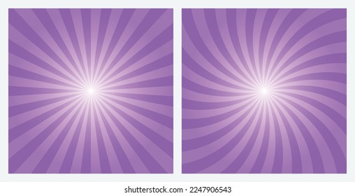 Rays background. Burst illustration with medium orchid purple. Sunbeam retro style radial and swirl background.
