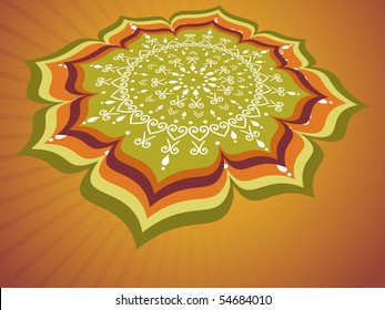 rays background with creative artwork for onam