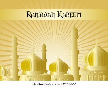 fondo de rayos con mezquita dorada