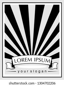 Rays background, Old vector round retro background, sunbeams poster  with space for text