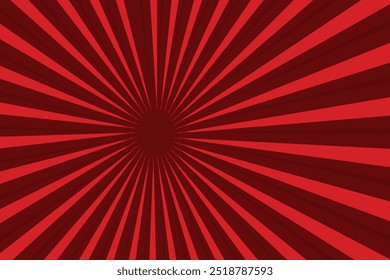 Rays background. Red shiny background. Sunburst abstract texture.