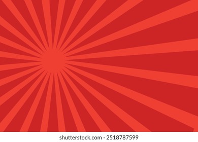 Fundo dos raios. Fundo vermelho brilhante. Textura abstrata de explosão solar.