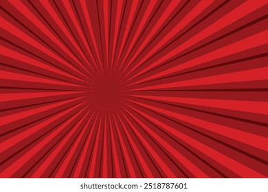 Fundo dos raios. Fundo vermelho brilhante. Textura abstrata de explosão solar.