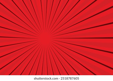 Fundo dos raios. Fundo vermelho brilhante. Textura abstrata de explosão solar.
