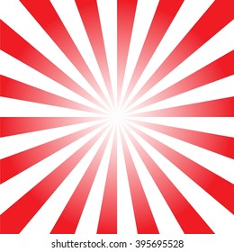 Rays background. Red shiny background. Sunburst abstract texture. Vector illustration.