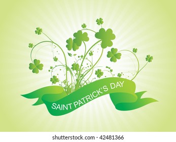 rays background with swirl clover pattern