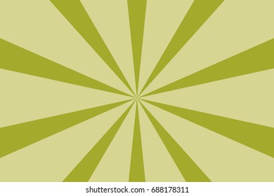Rays, beams, burst design element. Geometric design to create trendy backgrounds, layouts in comic style, retro, vintage backdrops. Circular, radial abstract background. Rectangular pattern Green