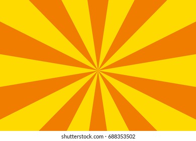 Rays, beams, burst design element. Geometric design to create trendy backgrounds, layouts in comic style, retro, vintage backdrops. Circular, radial abstract background. Rectangular pattern Yellow
