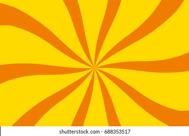 Rays, beams, burst design element. Geometric design to create trendy backgrounds, layouts in comic style, retro, vintage backdrops. Circular, radial abstract background. Rectangular pattern Yellow