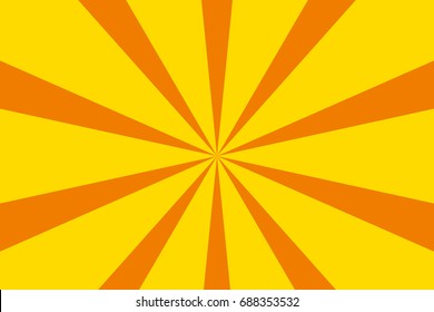 Rays, beams, burst design element. Geometric design to create trendy backgrounds, layouts in comic style, retro, vintage backdrops. Circular, radial abstract background. Rectangular pattern Yellow