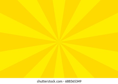 Rays, beams, burst design element. Geometric design to create trendy backgrounds, layouts in comic style, retro, vintage backdrops. Circular, radial abstract background. Rectangular pattern Yellow
