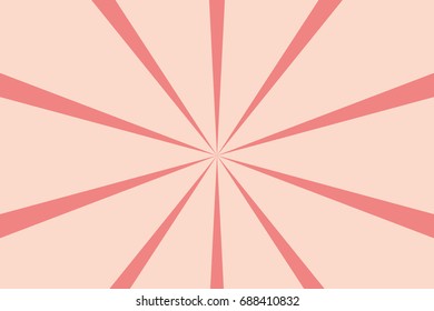 Rays, beams, burst design element. Geometric design to create trendy backgrounds, layouts in comic style, retro, vintage backdrops. Circular, radial abstract background. Rectangular pattern Pink