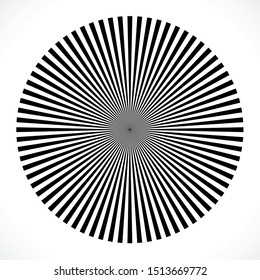 Rays, beams element. Sunburst, starburst shape on white. Circular geometric. Abstract circular geometric shape. illustration - Vector
