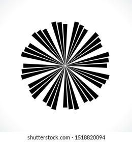 Rays, beams element. Sunburst, starburst shape background. Circular geometric. 