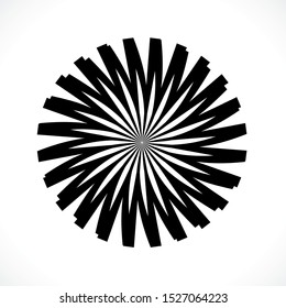 Rays, beams element. Sunburst, starburst shape background. Circular geometric. Abstract circular geometric shape. illustration - Vector