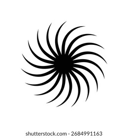 Raios, elementos de vigas. Explosão solar, forma de explosão em branco. Radiação, radial, linhas de mesclagem. Forma geométrica circular abstrata. Ícones de vetor. EPS 10