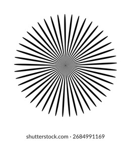 Raios, elementos de vigas. Explosão solar, forma de explosão em branco. Radiação, radial, linhas de mesclagem. Forma geométrica circular abstrata. Ícones de vetor. EPS 10