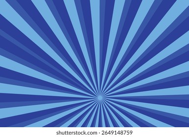 rays are blue background. superhero design. Starburst cartoon style.