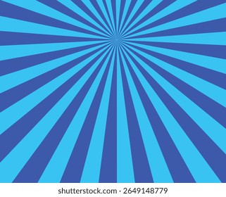rays are blue background. superhero design. Starburst cartoon style.