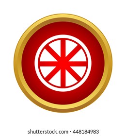 Rays in the circle icon in simple style on a white background