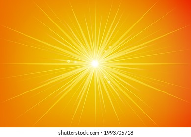 Rays diverge from the center on a Light orange gradient vector template. Sun, star, rays and glare. Glitter abstract illustration. Beautiful design for cover, presentation, advertising, business