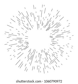 Rays element. Abstract circular geometric shape.