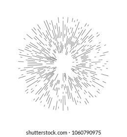 Rays element. Abstract circular geometric shape.