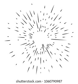 Rays element. Abstract circular geometric shape.