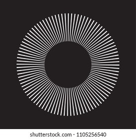 Rays element. Abstract circular geometric shape.