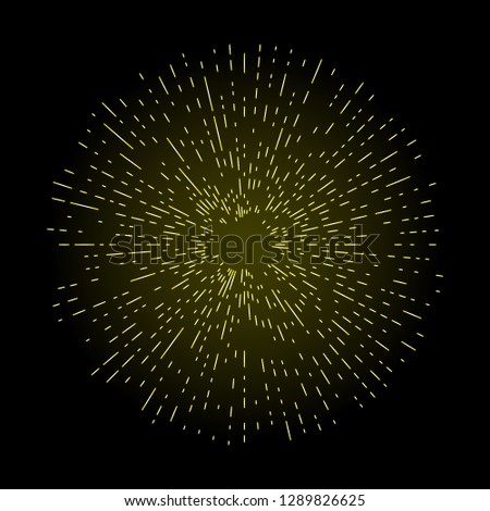 Rays of halo light and catholic rays isolated on black. Art tattoo reference template. Gold symbol of religion pride and glory. Angel and saints ring nimbus. Vector.