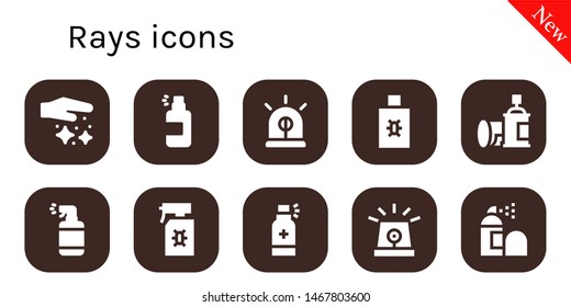 rays icon set. 10 filled rays icons.  Simple modern icons about  - Dust, Spray, Siren
