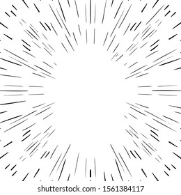Rays isolated on white background. Doodle hand drawn vector frame. Abstract radial burst. 