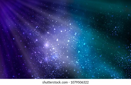 The rays of light and the bright galaxy