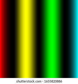 rays of light of different colors on a dark background
