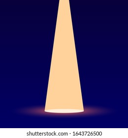 Rayos de luz. El centro de atención dorada. Ilustración del vector