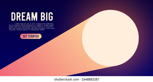 Rays of light. Golden spotlight. Vector illustration