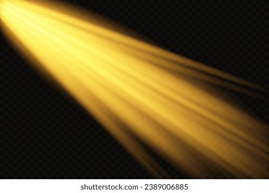 Rays of light isolated on black background for overlay design