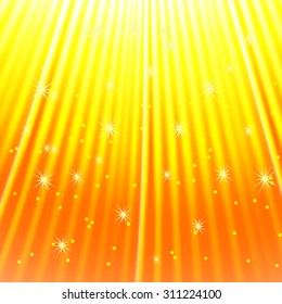 The rays of light and stars design element for your project.  Light background. Vector illustration