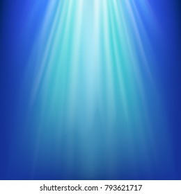 The rays of light. Light under water.UFO light beam is isolated. Vector illustration.