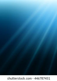 Rays of light under water. Sea vector background.