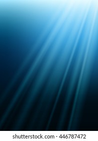 Rays of light under water. Sea vector background.