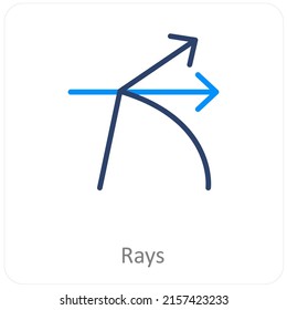 Rays And Line Rays Icon concept