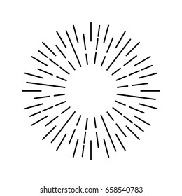 Rays on a white background, linear drawing