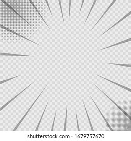 Los rays muestran el fondo en un estilo caricaturizado con fondo blanco medio tono. Fondo plano vectorial