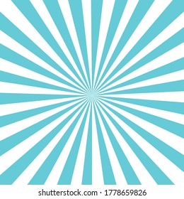 Rays of radial blue sun on white background. starburst beams template for your shine poster design