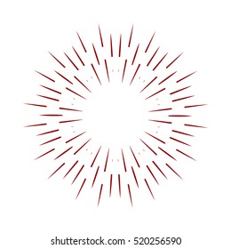 Rays radiating from a center. Linear drawing of rays of the sun. Design elements for your projects. Sunburst frame vector illustration.